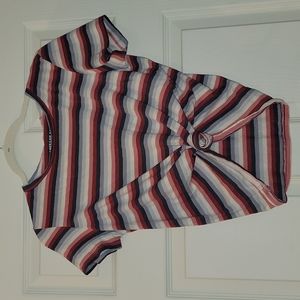 Striped American eagle cropped tee